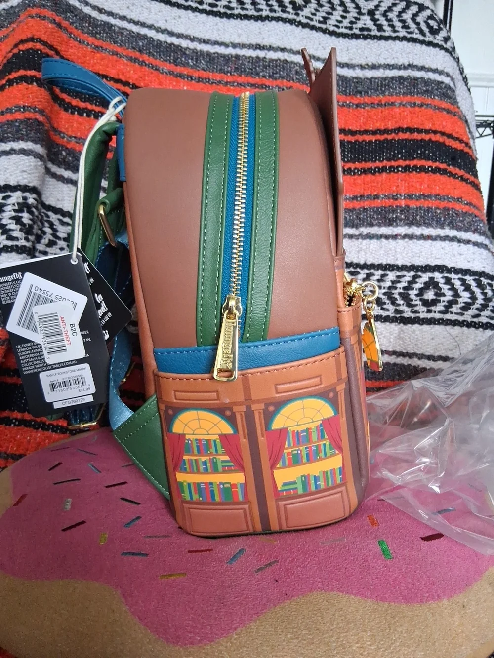 Loungefly Bookstore Glow-in-the-Dark Mini Backpack Books-A-Million Exclusive NWT - Picture 5 of 8